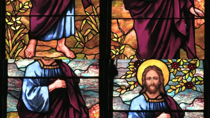 彩色玻璃耶稣高清版