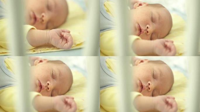 高清: 可爱的新生男婴睡觉