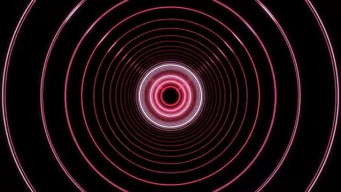 美丽的抽象圆形隧道，光线快速移动。几个视频元素的集合。飞越虫洞背景未来隧道。循环3d动画。