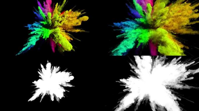 阿尔法哑光粉末爆炸的Cg动画