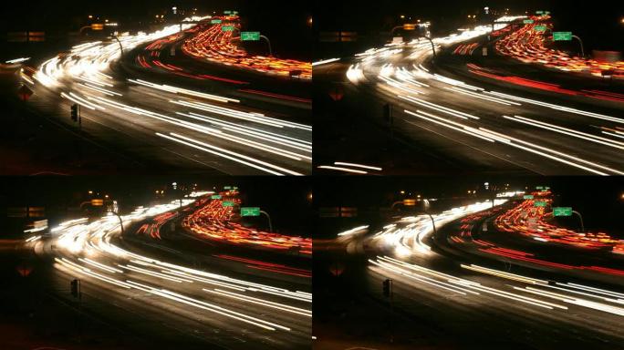 高速公路高峰时段夜间延时DV高清SD视频