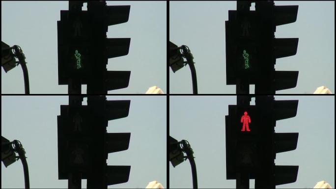 （HD1080）Crosswalk绿光随着时间的流逝而加速