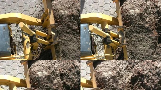 施工:用推土机/拖拉机从上面铲土