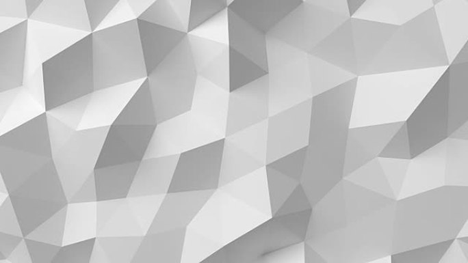 美丽的白色多边形表面在无缝3d动画中移动。抽象运动设计背景。计算机生成的过程。