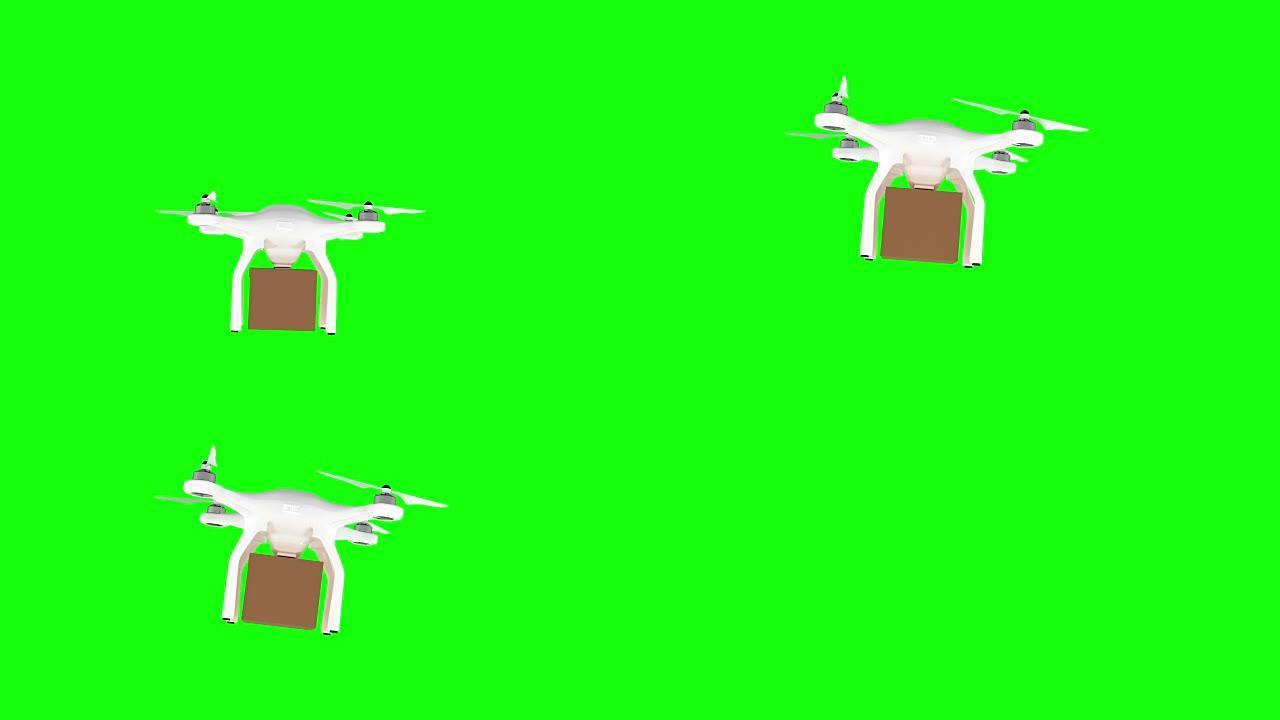 无人机携带纸板箱的数字生成图像