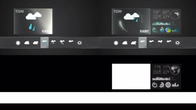 雨天，天气图标集动画。