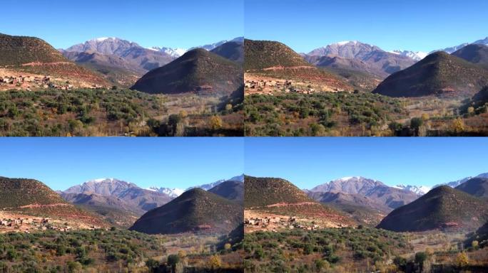 Exploring Marocko Mountain landscape. Snowcaped pe