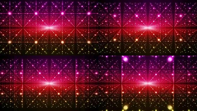 摘要背景。具有深度和透视幻觉的发光恒星矩阵。抽象的未来空间背景。