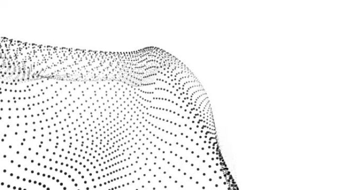点与线的无定形形状的无缝抽象动画变形