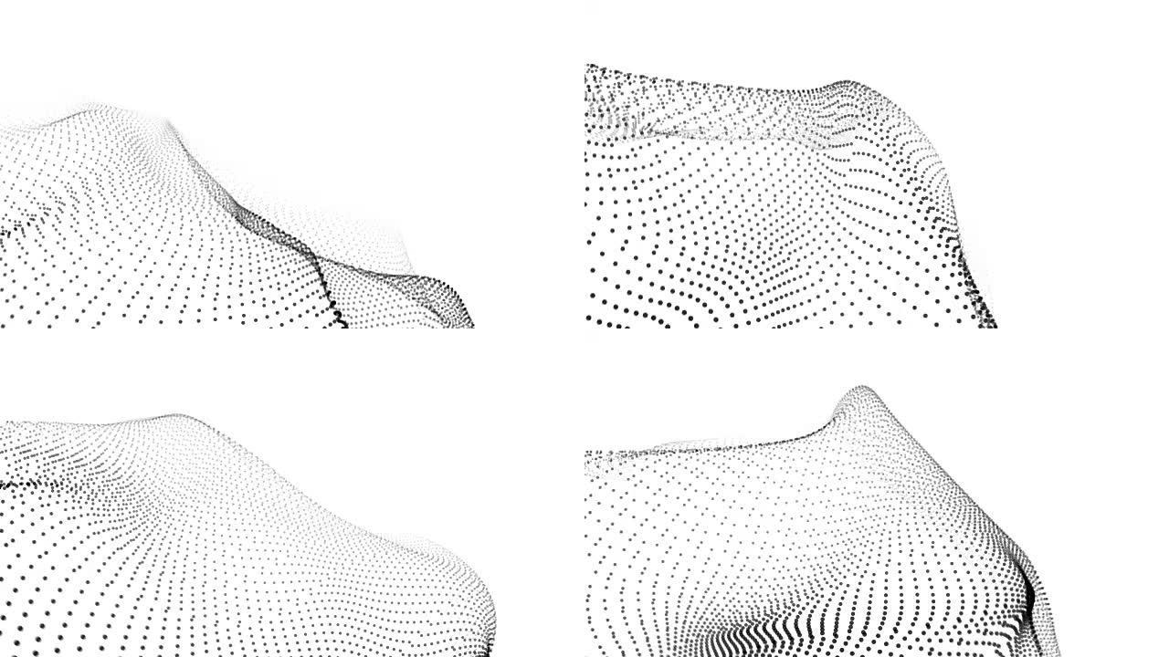 点与线的无定形形状的无缝抽象动画变形