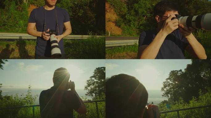 Crane拍摄了景观城市的男摄影师