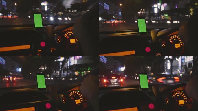 色度键显示: 夜间交通