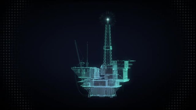 石油钻探，海上石油平台，船。X射线图像。