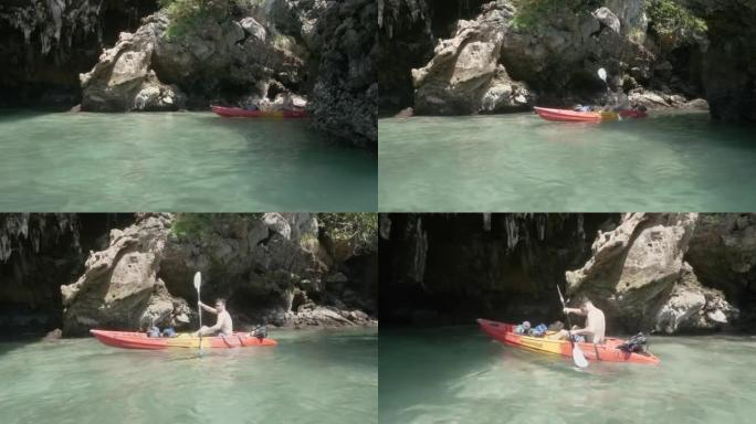 4K UHD: 划独木舟进入泰国洞穴