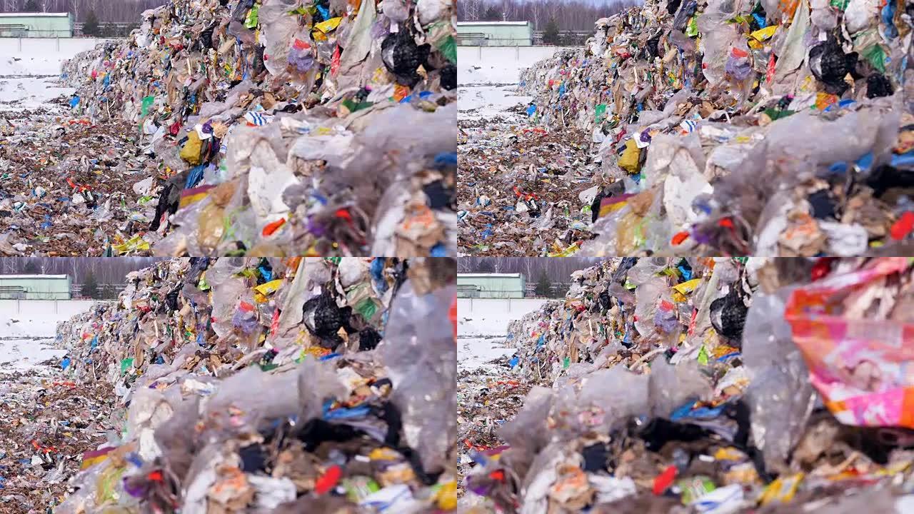 城市垃圾场。很多塑料，垃圾在填埋场。