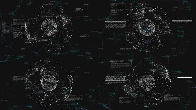 全球商业网络在空间旋转的3d无缝动画。科学概念。循环。高清1080。