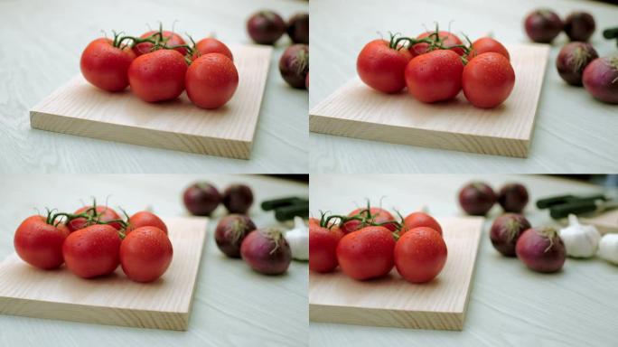 新鲜的西红柿新鲜水彩
