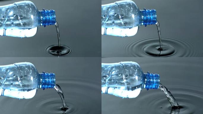 水从塑料瓶倒入游泳池