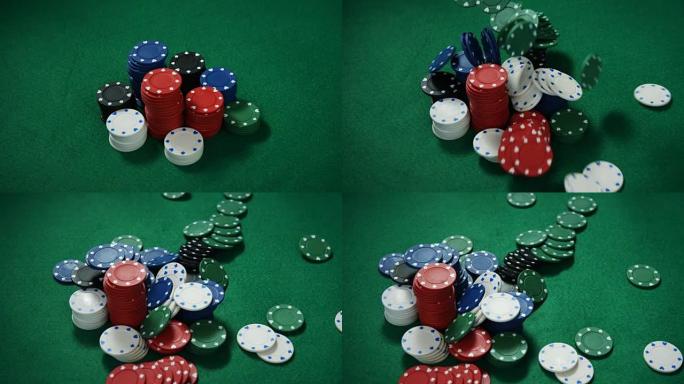 赌场4k扑克桌上的赌场筹码
