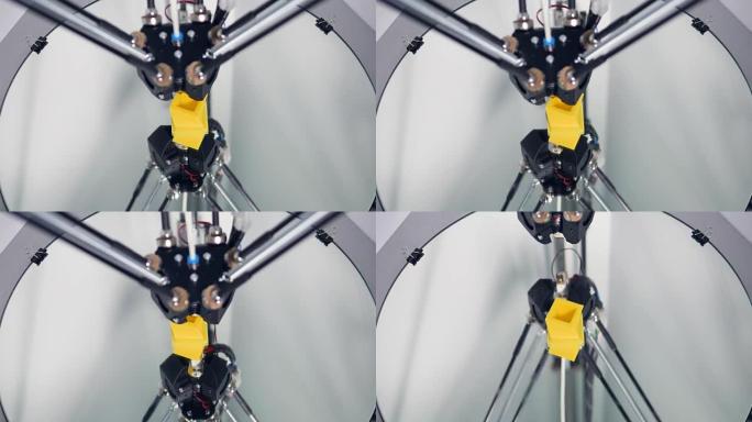 机械臂制造工业工厂的3D物体。4K。