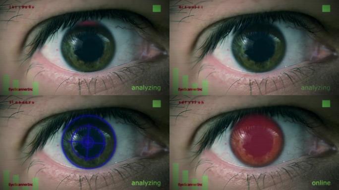 眼部扫描仪眼神眼睛张开双眼注视眼眸