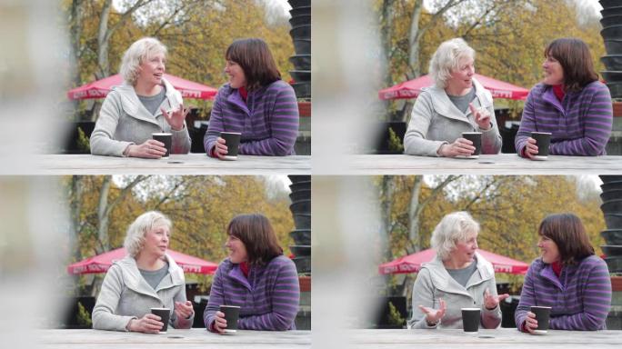 两个女人在喝茶聊天