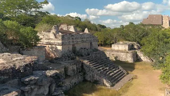 特写: 古代玛雅建筑和埃克巴兰神庙的遗迹