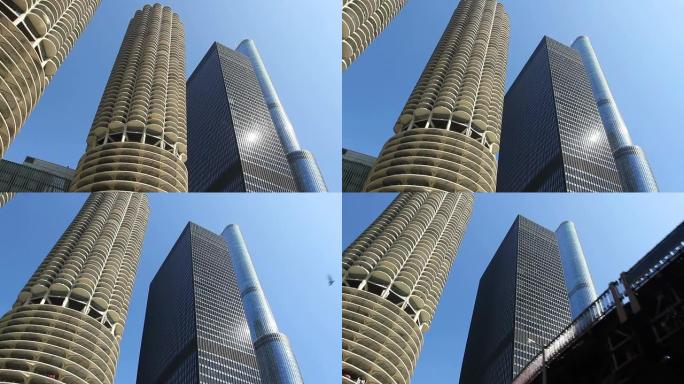 高耸的摩天大楼跟踪镜头3