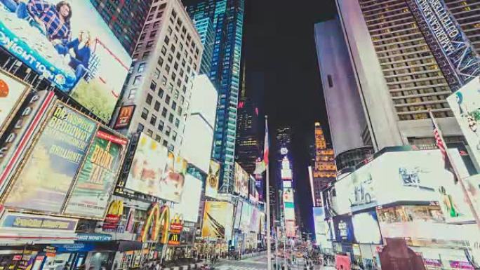 纽约曼哈顿时代广场的城市灯光景观