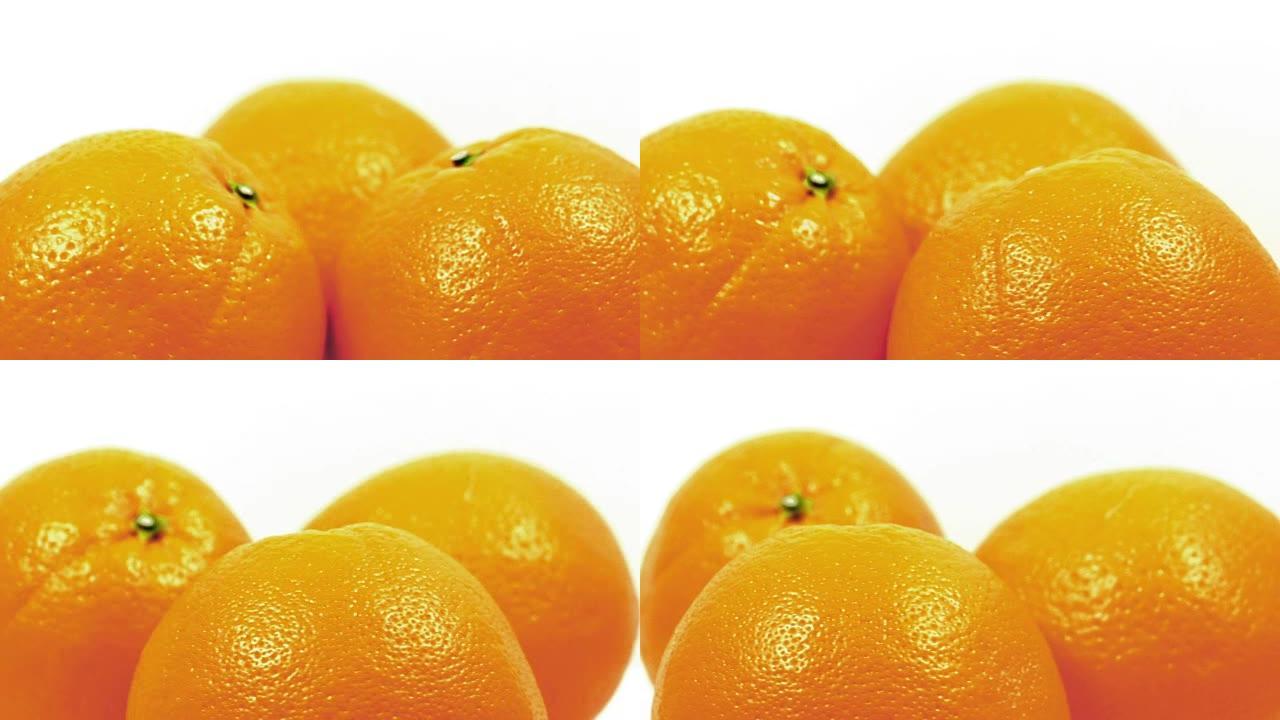 橘子旋转特写
