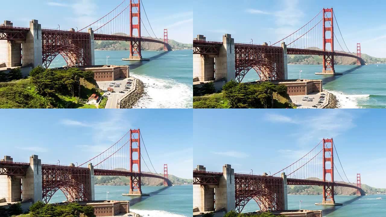 美国加利福尼亚州旧金山的延时金门大桥太平洋西海岸