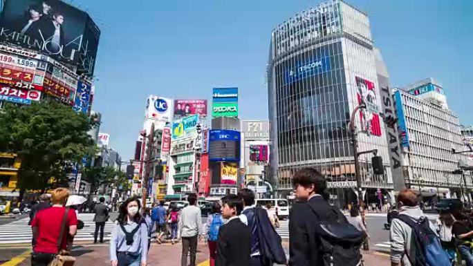 东京涩谷穿越时间流逝