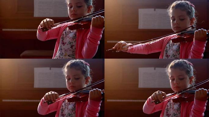 4k音乐课女生拉小提琴