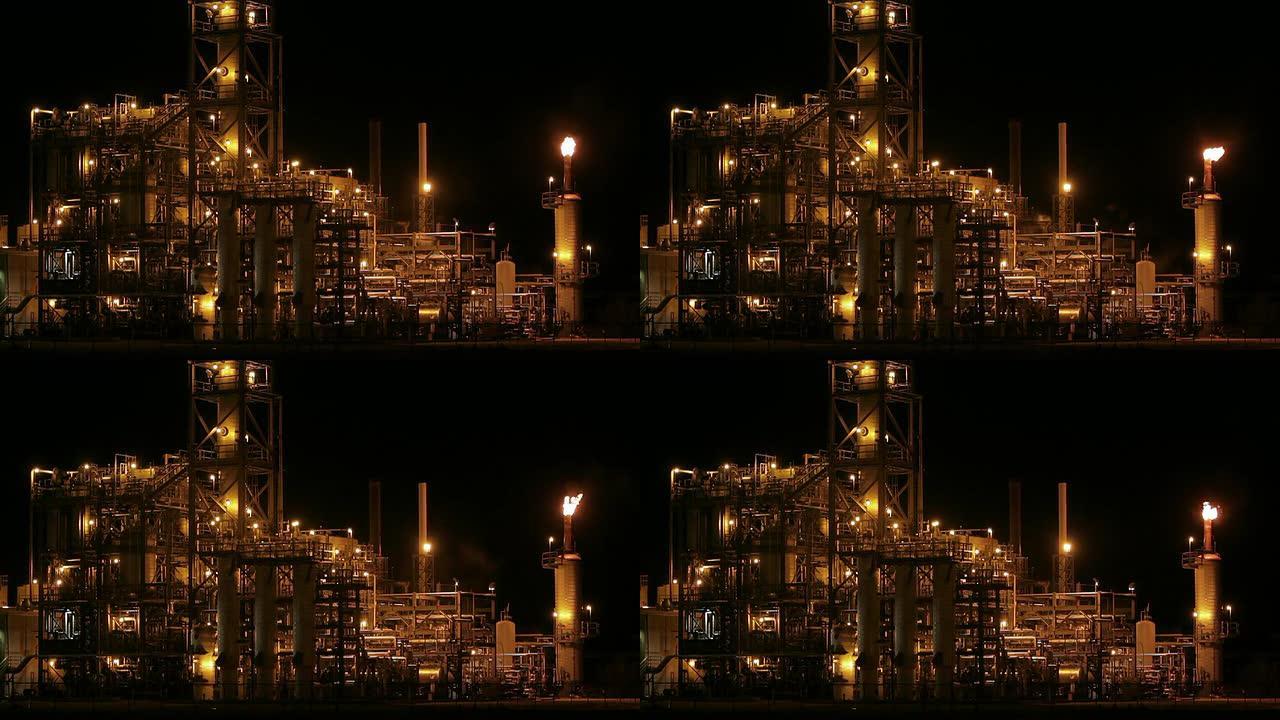 夜间炼油厂范围
