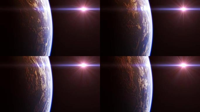 从太空可以看到地球的美丽景色。4K.无缝循环。
