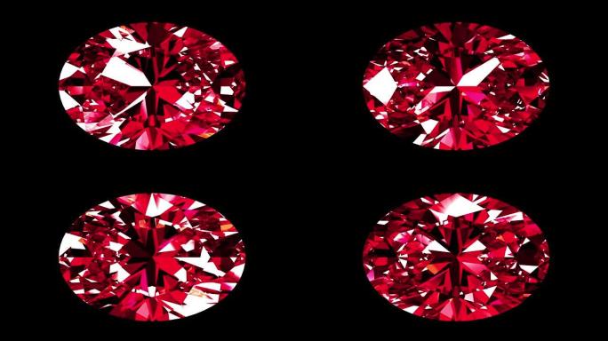 虹彩红宝石椭圆形切割。循环。阿尔法哑光。