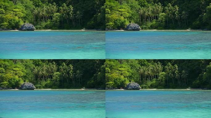 蓝色泻湖的热带景观。菲律宾巴拉望岛爱妮岛