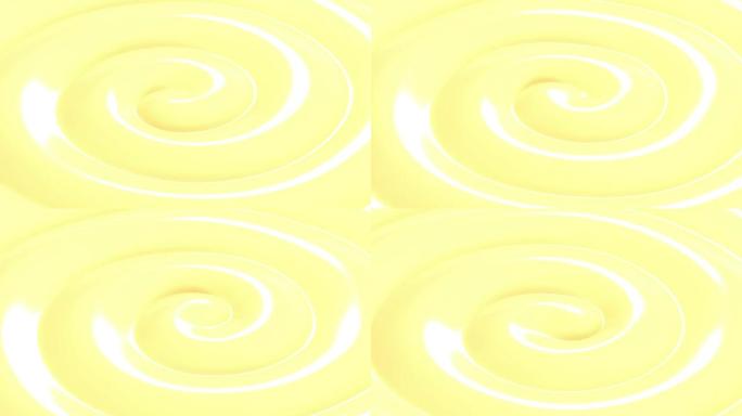 循环3d动画中的美丽香草奶油。特写高清。