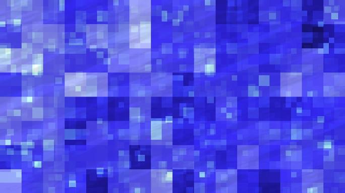 抽象分形蓝色闪光立方体