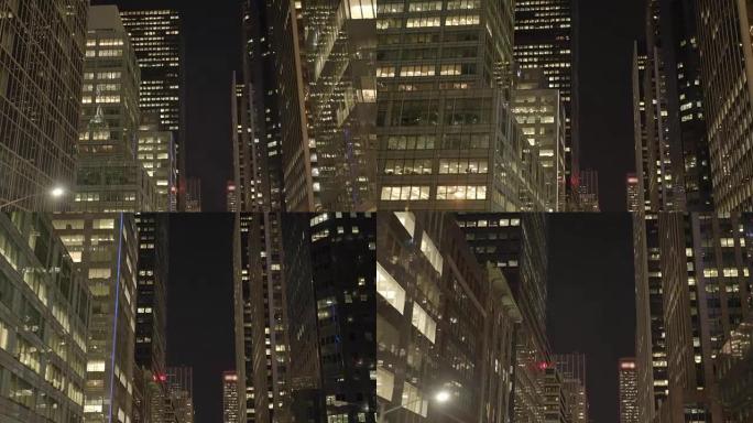 纽约的街道和建筑物。美国最大大都会的摩天大楼和交通。