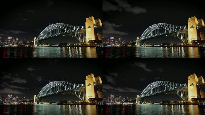 悉尼哈伯大桥在夜间
