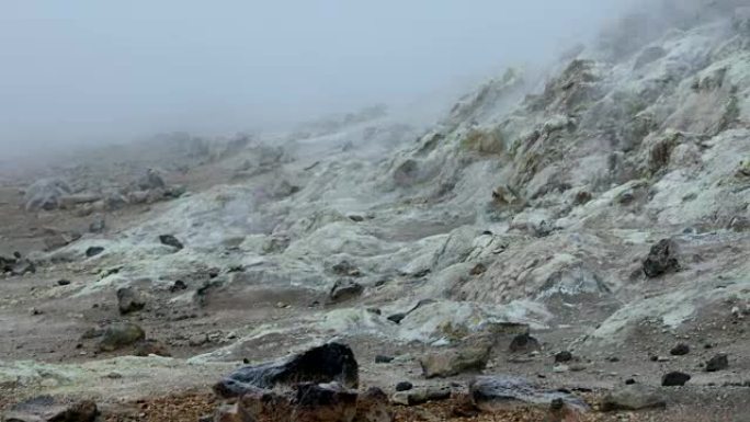 电影倾斜: 冰岛克拉夫拉的Myvatn湖地热区