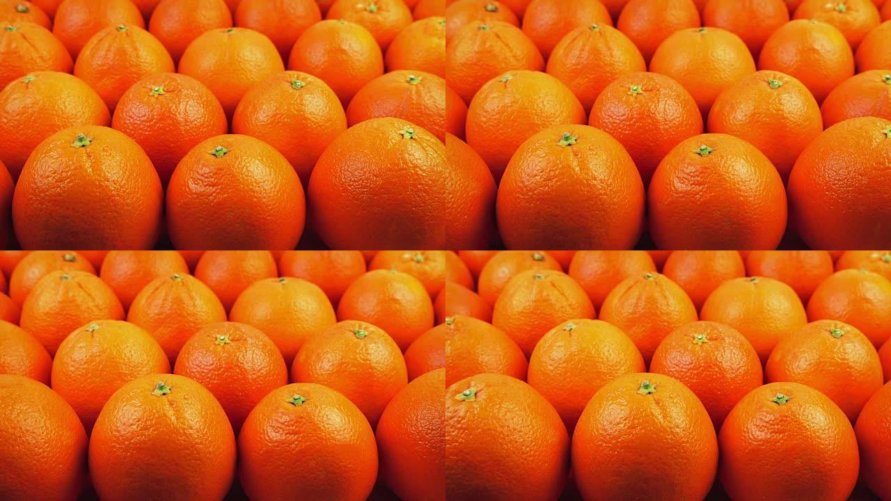 超市里成排的橘子