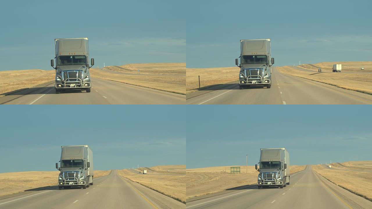 关闭驾驶员在农村州际公路上操纵大型货运半卡车