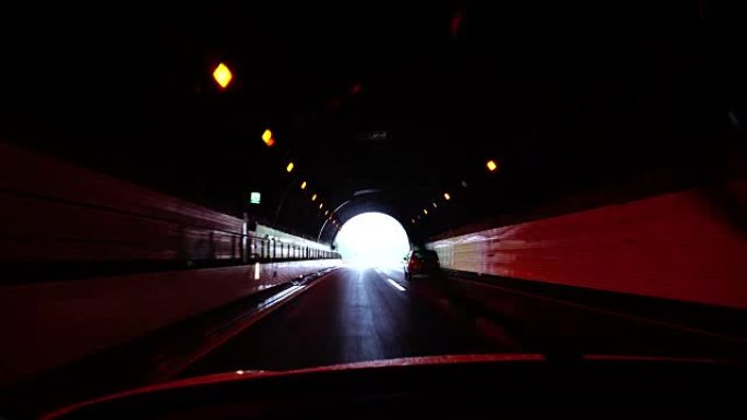 在隧道中行驶并在日本东北地区行驶的4k镜头