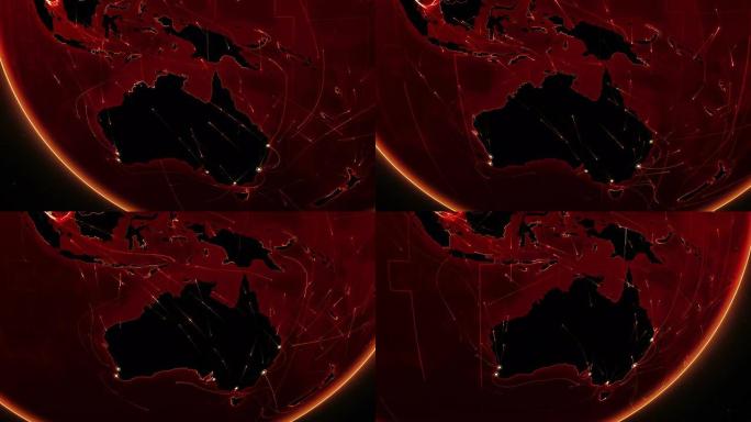 地球连接。澳大利亚。红色。