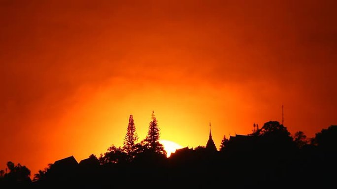 Prathad Doi Suthep背后的日落
