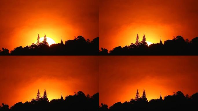 Prathad Doi Suthep背后的日落
