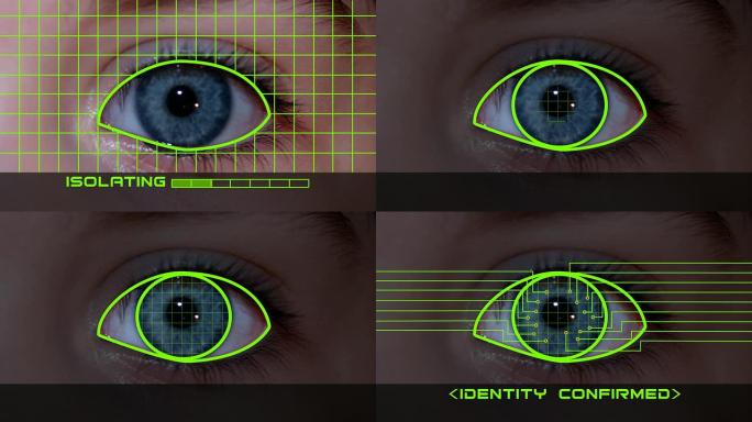 识别眼扫描扫描人眼分析动画