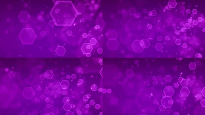 4k抽象六边形紫色背景可循环